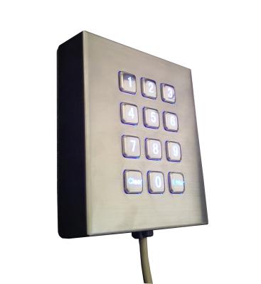 China Stand Alone Ip65 Usb Industrial Metal Keypad With 12 Stand-By Backlit Keys for sale