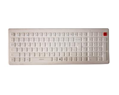 China Back arch 2.4G wireless washable keyboard by white silicone and USB dongle for sale