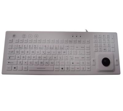 China Teclado médico los periférico antibacterianos retroiluminados con el Trackball negro por el silicón en venta