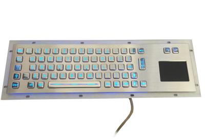 China 66 keys durable S304 industrial metal keyboard with touchpad and blue backlight for sale