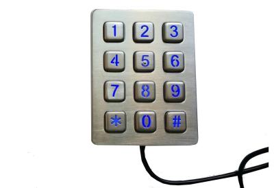 China IP65 industrial stainless steel vending machine keypad with 12 buttons without buzzer for sale