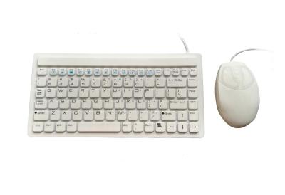 China Small white antibacterial silicone keyboard with 88keys and mouse combo for food processing for sale