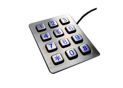 China 4 X 3 Stainless Steel Vending Machine Keypad with personalized nightlight for sale