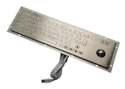 China Encryption Kiosk Metal PC Keyboard with Panel Mount Industrial Trackball for sale