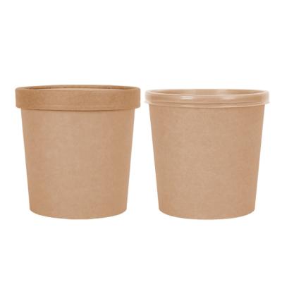 China Customer Logo Food Grade Paper Soup Cup Disposable Juice Paper Cup With Lid for sale