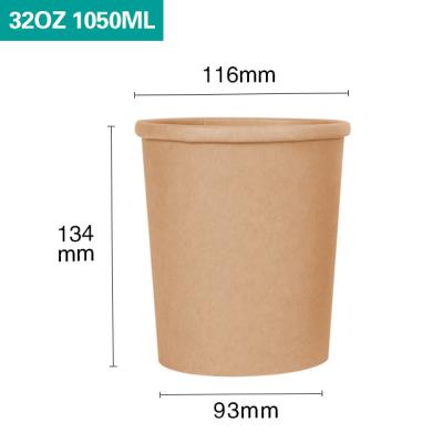 China Food Grade Disposable Paper Container For Fast Food Soup Disposable Paper Cup With Paper Lid for sale