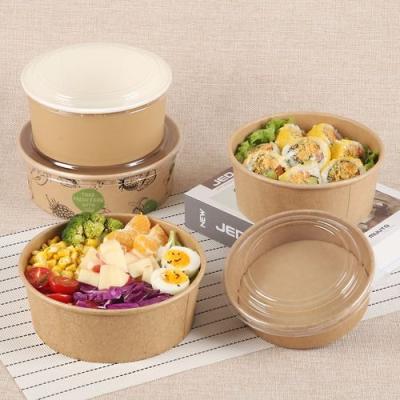 China OEM Disposable Paper Container Disposable Paper Salad Bowl Eco - Friendly for sale