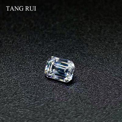 China Synthetic Loose Lab Diamond Lab Created Diamond Earrings Emerald Cut Lab Grown by TANG RUI 2.0ct HPHT Jewelry Decoration for sale