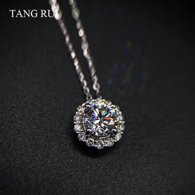 China CLASSIC TANG RUI White Lab Grown Diamond Necklace 18k Gold 1.5ct Arrangement Round Fancy Deep Diamond HPHT For Jewelry Necklace for sale