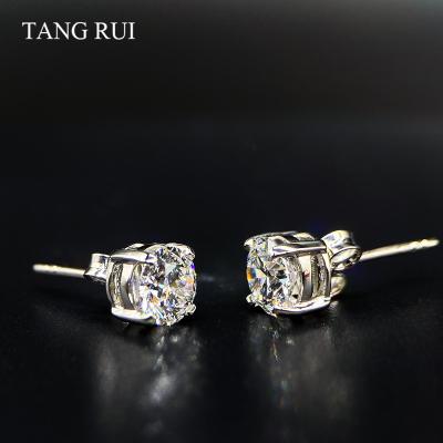 China TANG RUI Lab Developed CVD HPHT 0.5ct 1ct Diamond 18K Gold Lab Grown CLASSIC Diamond Stud Earrings for sale