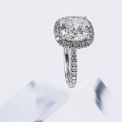 China Jewelry Decoration 3.22ct Diamond Cushion Cut VS2 HPHT Lab Grown Loose Lab Large Diamond Ring Synthetic for sale