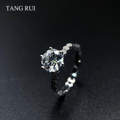 China CLASSIC TANG RUI Prong Setting 1.55ct Diamond Ring Lab Developed Wedding Ring Set 18k Gold With Diamond Customize for sale