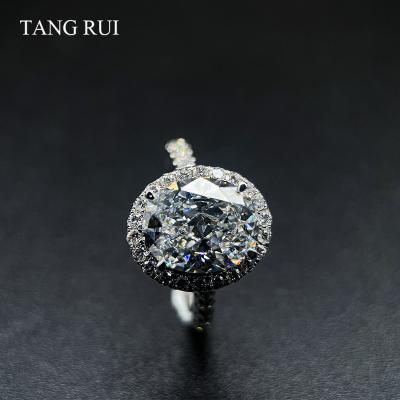 China TANG RUI Lab Grown Diamond Rings CLASSIC HPHT Ring Oval Cut Lab Grown Wedding Diamond Rings With AU750 for sale