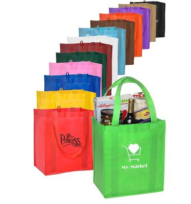 China Recyclable custom logo print eco reusable supermarket grocery promotion shopping non woven carry cloth tote bag for sale