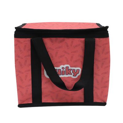 China Recyclable Custom Wholesale Promotional Eco Friendly Logo Delivery Portable Non Woven Cooler Bag for sale