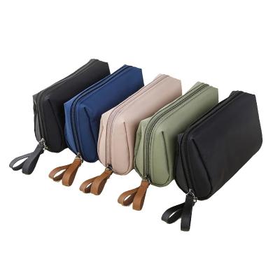 China Sustainable Wholesale Double Layers Travel Digital Instrument Storage Bags Cable Organizer Makeup Bag for sale