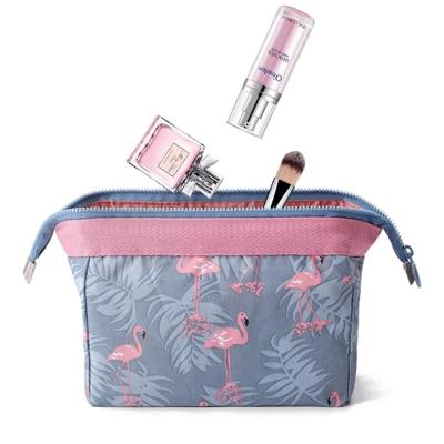 China Viable Women Travel Animal Flamingo Make Up Cosmetic Storage Kit Bath Case Pocket Toiletry Organizer Beauty Wash Bag Girl Makeup Bag for sale