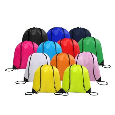 China HY Recyclable Packing 2021Custom Printing Logo Promotion Gifts Bag Waterproof Wholesale Cheap Drawstring Backpack 210d Polyester for sale