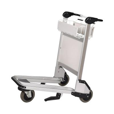 China Easy Mobile Heavy Duty Stainless Steel Airport Luggage Baggage Trolley With Hand Brake for sale