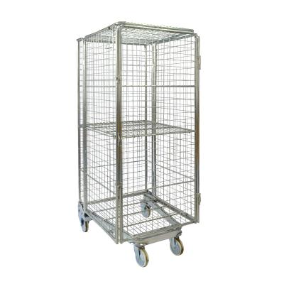 China Easy Moving Interesting Selling Steel Metal Wire Warehouse Logistics Trolley For Transportation for sale