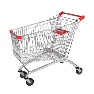 China Wholesale Galvanized Unfolding Grocery Store Metal Supermarket Shopping Cart for sale