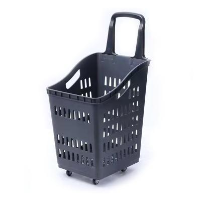 China Best Selling Durable Easy-carry Supermarket Handle Plastic Shopping Basket for sale