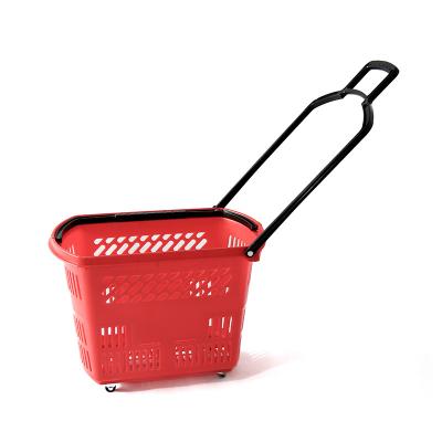 China Best Selling Durable Easy-carry Supermarket Grocery Plastic Shopping Basket for sale