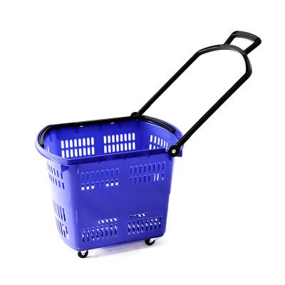 China Supermarket Retail Store Easy-carry Plastic Shopping Basket for sale