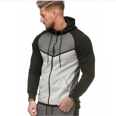 China Viable Men's Casual Fitness Cardigan Sweater Lapel Hoodie Color Matching Coat for sale