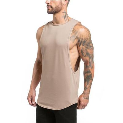 China White Cotton Viable Quick Dry Loose Vest Long Stretch Tank Top Men Gym Fitness Obstacle Wear Gym Wear for sale