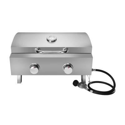 China Easily Assembled Table Top Propane Grill Two Burner BBQ Grills GRILL Accessories in Stainless Steel Construction for sale