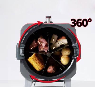 China Easily Assembled 360 Degree Automatic Rotary Oven Electric Drum Frying Machine for sale