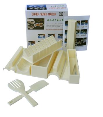 China Sustainable Easy To Use Plastic DIY Manual Sushi Making Kit With 5 Sushi Roll Molds for sale