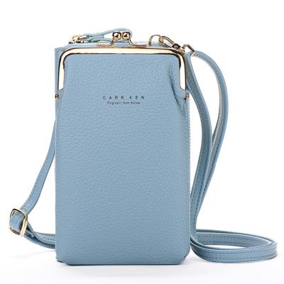 China Qetesh Waterproof High Quality Cross - Body Phone Bag For Girls Shoulder Lanyard Pu Leather Card Slots Adjustable Wallet for sale