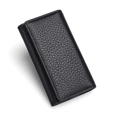 China Qetesh Multitool Wallet Card Holder Waterproof Wholesale Genuine Leather Male Zippers For Men for sale