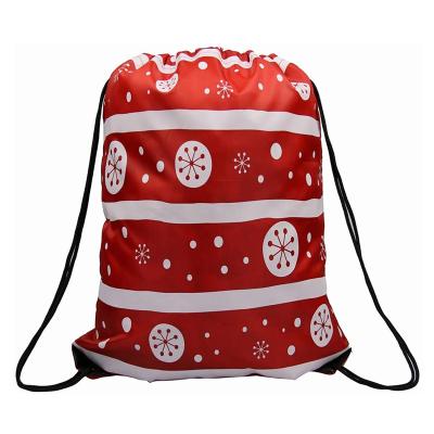 China Rope Handle Manufacturers Foreign Trade Promotion Drawstring Bag Christmas Shopping Bag 3D Digital Printing Plain Men's Drawstring Bags for sale