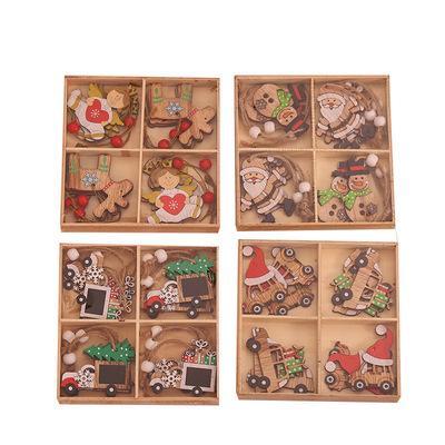 China Wooden Hanging Christmas Decorations Christmas Ornaments Pendants Christmas Tree Decor For Christmas Decoration Supplies for sale