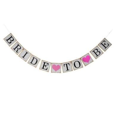 China Papercard Hen Party Bachelorette Bridal Shower Gold Glitter Letter Bride To Be Banner for sale