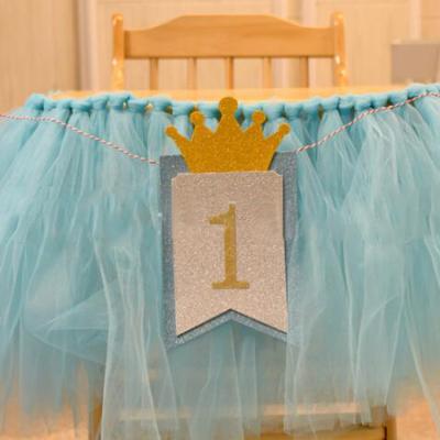 China High Quality Nonwoven Baby Shower 2nd 1st Birthday Banner Flag Birthday Decoration for sale