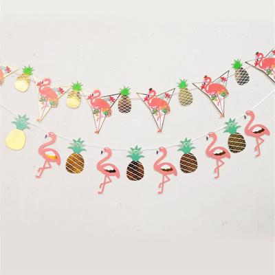 China Papercard Paper Pineapple Flamingo Bunting Flag Banner for sale