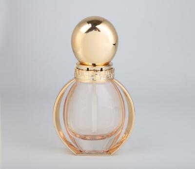 China Van de het Glasstichting van het luxe de Unieke ontwerp van het de flessen Gouden Kader pomp en dekking 40ml Te koop