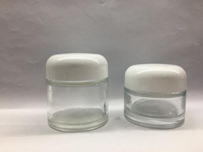 China Glass Cream Skincare 50g 70g Cosmetic Jar Packaging OEM Round Top Cap High-end OEM glass product for sale