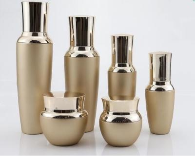 China Skin Care Pump Empty Glass Bottles With Lids Silk Printing Hot Stamping for sale