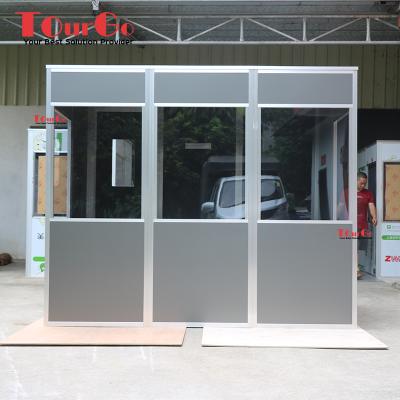 China TourGo Gray Three Person Translation Cabin Dark Interpreting System for International Conference System for sale