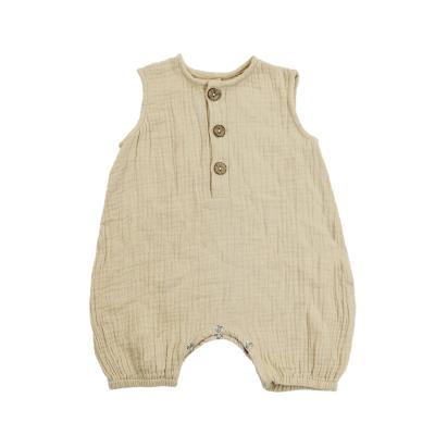 China 2021 Baby Sleeveless Baby Romper Boutique Anti-Pilling/Eco-Friendly/Anti-Shrink/Anti-Wrinkle Cotton Muslin Romper Infants Summer Wholesale Soft Newborn Romper for sale