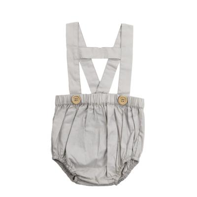 China Baby clothes rompers hot sale boutique summer wholesale woven cotton romper baby clothes romper button kids suspender shorts baby romper for sale