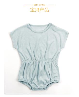 China Baby 100% Cotton Summer Classic Organic Kids Romper Unisex Short Sleeve Elastic Band Romper Plain Boutique Overalls Short Romper for sale