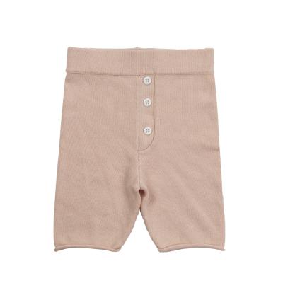 China Wholesale Anti-wrinkle New Arrival Summer Buttons Knitted High Quality Plain Unisex Baby Shorts for sale