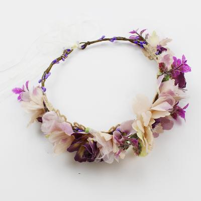 China Breathable Flower Accessories For Kids Korea Style Fashion Garland Adjustable Beach Headband for sale