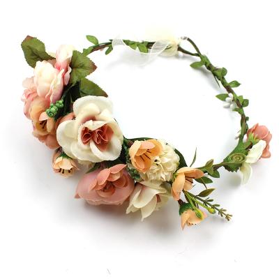 China Popular high quality wedding flower adjustable headband for women for sale